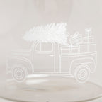 Vorratsglas Weihnachtsauto – 13 cm, Borosilikatglas mit Akazienholz-Deckel, ideal für Weihnachtssüßigkeiten